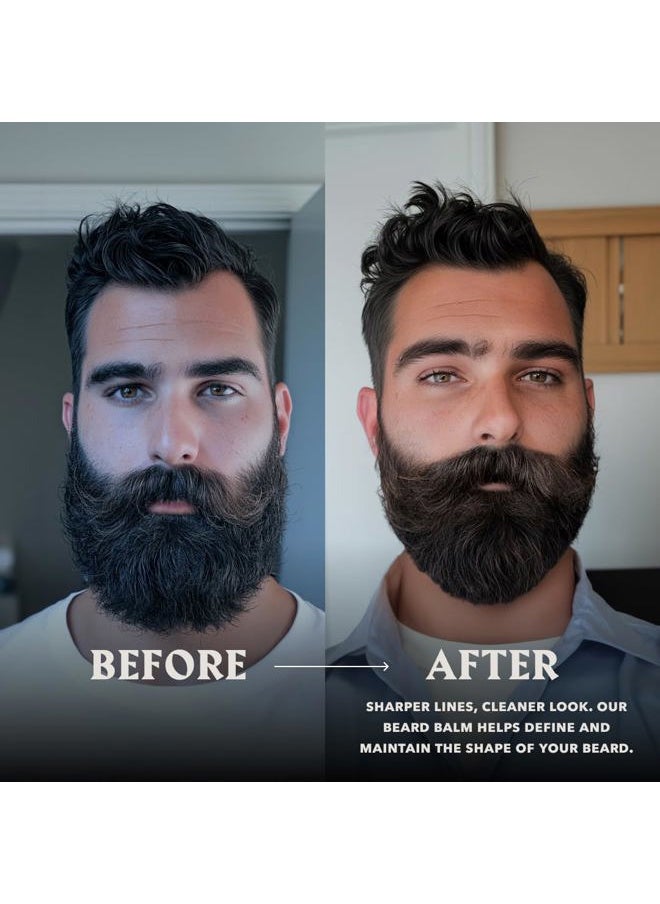 Beard Balm for Men – Light Hold, Unscented, 2 Oz - Leave-in Beard Conditioner with Shea Butter, Tea Tree, Argan & Jojoba Oils - Smooth, Shape & Moisturize Coarse, Dry Facial Hair