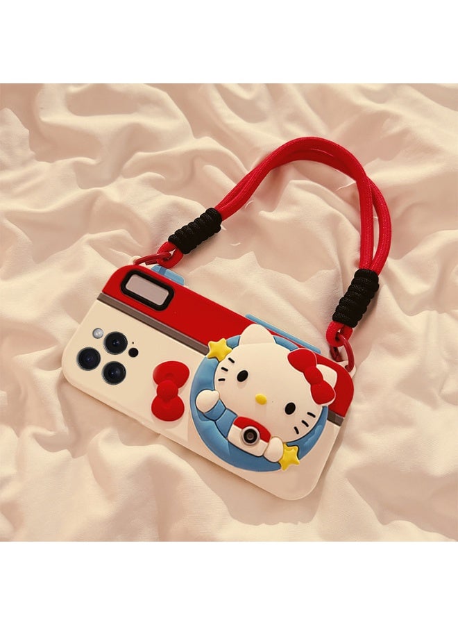 هالو كيتي اي فون 17 مرحبا كيتي حالة الكاميرا على شكل لطيف وأنيق ملحق الحلو - Image 3