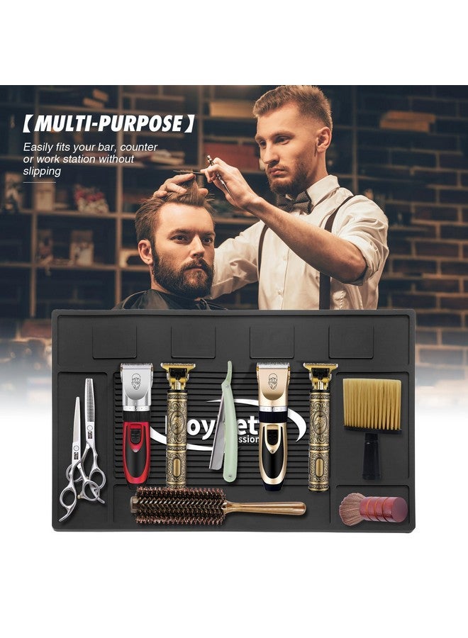 MoyRetty Magnetic Barber Organizer Mat for Clippers(17.7'' x 11.8'') - Professional Anti-Slip Heat Resistant Silicone Pad with Salon Station Accessories for Hair Stylist Clippers Supplies (Black) - Image 4