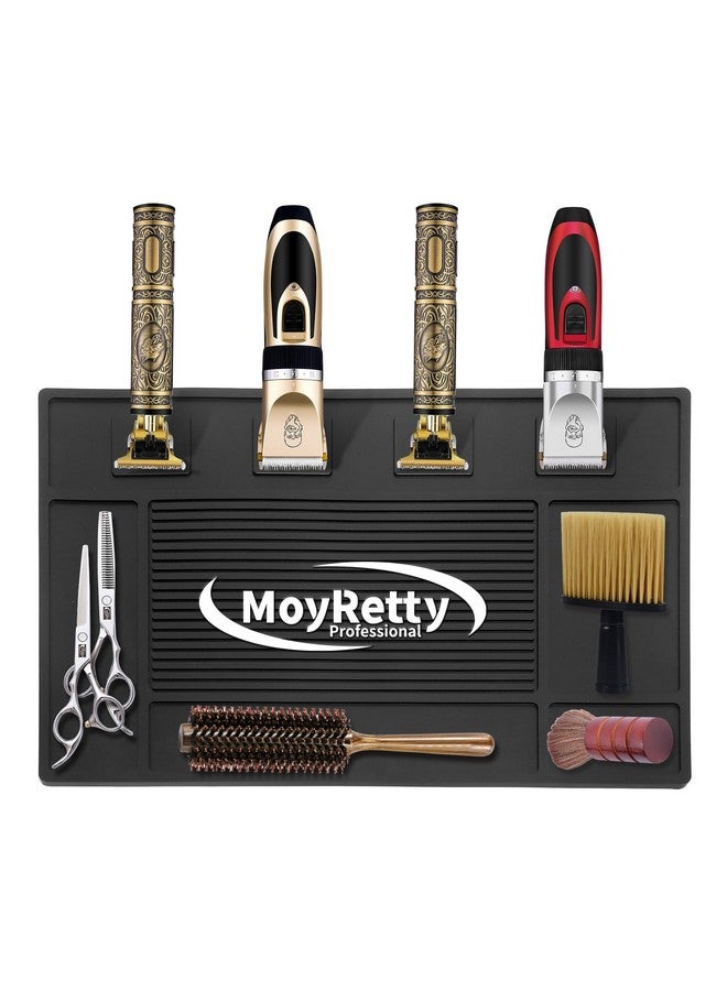 MoyRetty Magnetic Barber Organizer Mat for Clippers(17.7'' x 11.8'') - Professional Anti-Slip Heat Resistant Silicone Pad with Salon Station Accessories for Hair Stylist Clippers Supplies (Black) - Image 5
