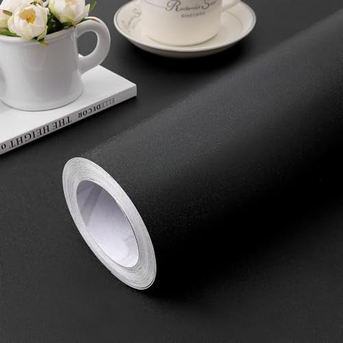 PEEL AND STICK WALLPAPER 157 X 118 BLACK CONTACT PAPER FOR CABINETS AND DRAWERS REMOVABLE WALL PAPER SELF ADHESIVE VINYL FILM ROLL EASY TO APPLY BATHROOM HOME DECOR COUNTER TOP COVERS