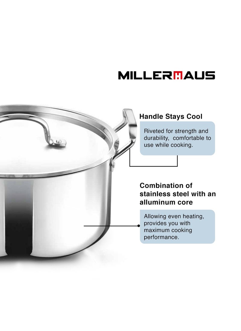 MILLERHAUS Millerhaus Triply 9pcs Cookware Set  Stainless Steel  - Image 5