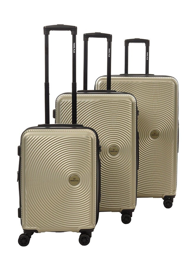 Travel Plus مجموعة من 3 قطع من حقائب أمتعة ABS بعجلات مقاس 20 و26 و30 بوصة باللون الرمادي  - Image 1