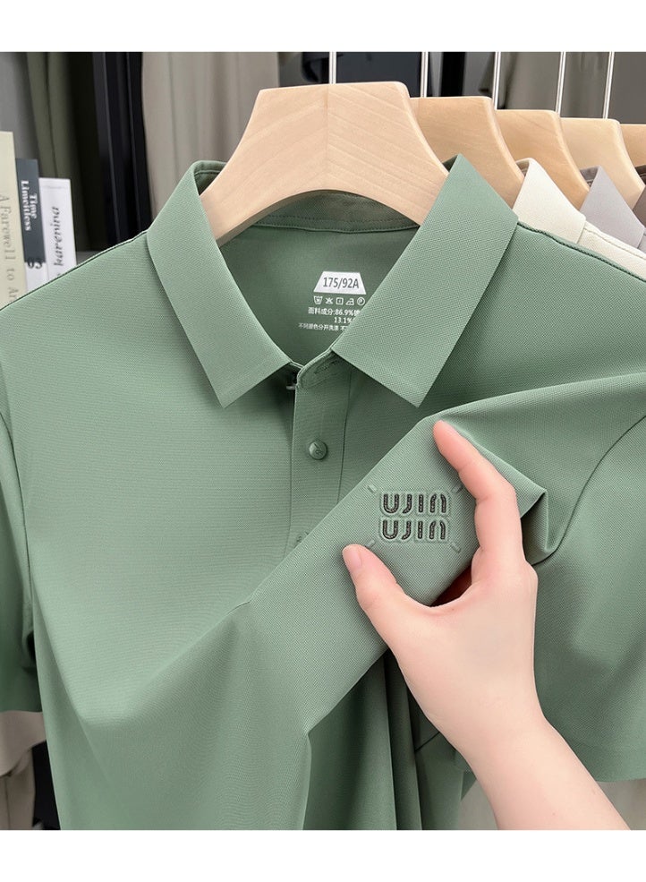 Uji High-End Short Sleeve Polo Shirt for Middle-Aged Men Casual Turn-down Collar Seamless Comfortable Summer Half Sleeve Top - Image 2