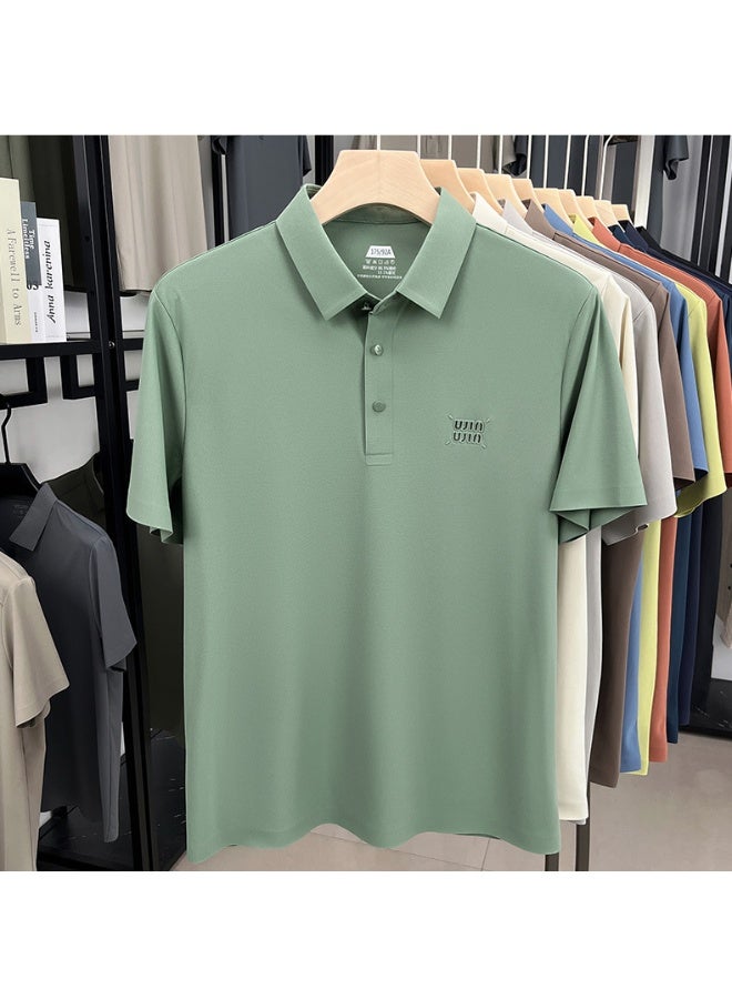 Uji High-End Short Sleeve Polo Shirt for Middle-Aged Men Casual Turn-down Collar Seamless Comfortable Summer Half Sleeve Top - Image 1