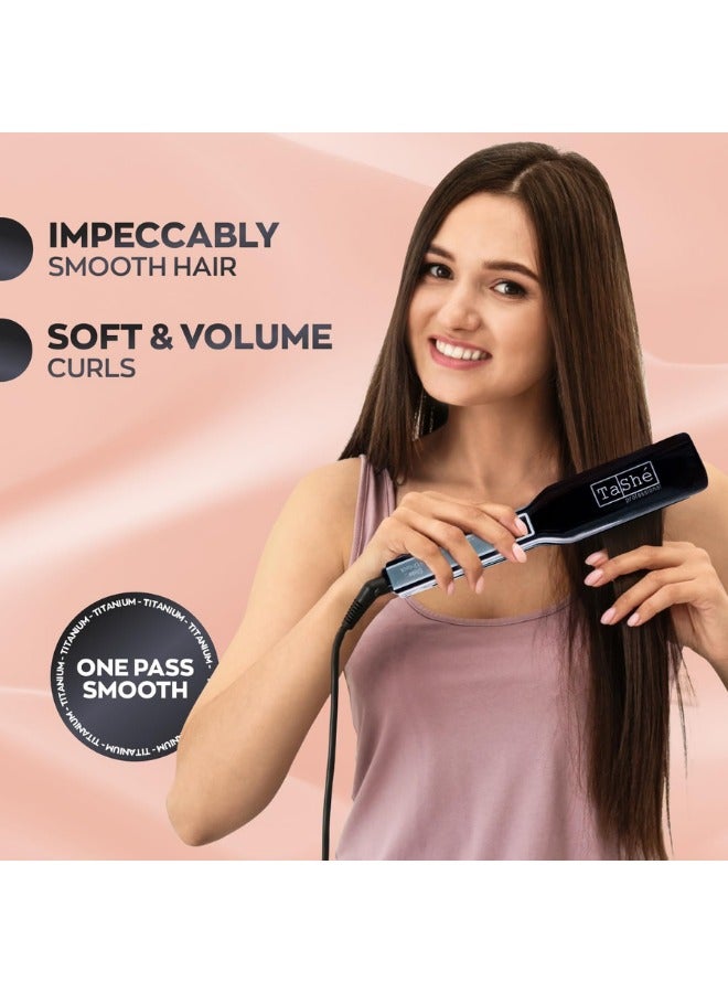 Tashe Hair Straightener | Hair Iron – Fast Heating 230°C | Floating Titanium Plates & Touch Sensor Display | Sleek Design for Straightening & Curling  - Image 4
