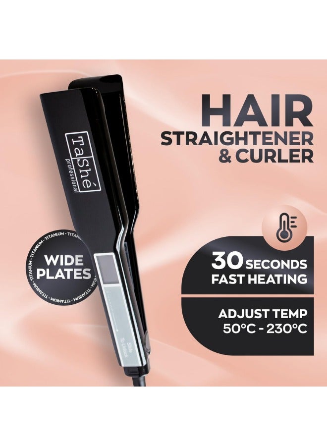 Tashe Hair Straightener | Hair Iron – Fast Heating 230°C | Floating Titanium Plates & Touch Sensor Display | Sleek Design for Straightening & Curling  - Image 2