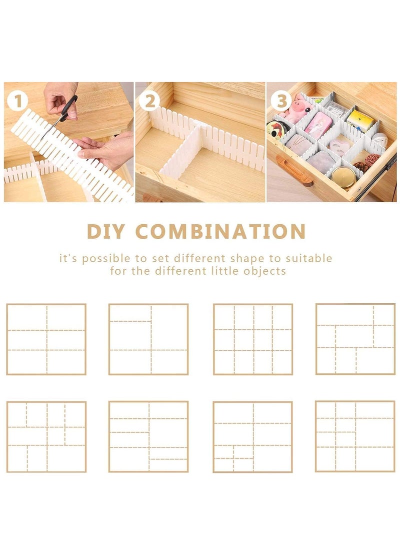 فاصل للدرج، منظم تخزين DIY قابل للتعديل لتنظيف السكاكين والمكياج والملابس والفساتين والمكاتب والصناديق في المطبخ والحمام والغرفة النوم والمكتب، قابل للتقطيع حسب الرغبة (4 قطع) - Image 3