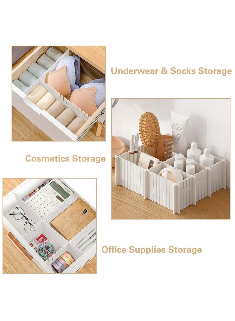 فاصل للدرج، منظم تخزين DIY قابل للتعديل لتنظيف السكاكين والمكياج والملابس والفساتين والمكاتب والصناديق في المطبخ والحمام والغرفة النوم والمكتب، قابل للتقطيع حسب الرغبة (4 قطع) - Image 2