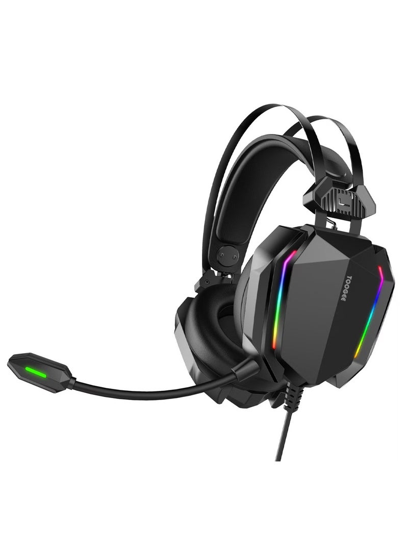 تشابي لاين  سماعة ألعاب CHAPPELINE A32 بتقنية البلوتوث، بطارية تدوم 50 ساعة مع شحن سريع، وإضاءة LED رائعة لسويتش، كمبيوتر محمول، موبايل، ماك، تردد 20 هرتز - الأسود - Image 1