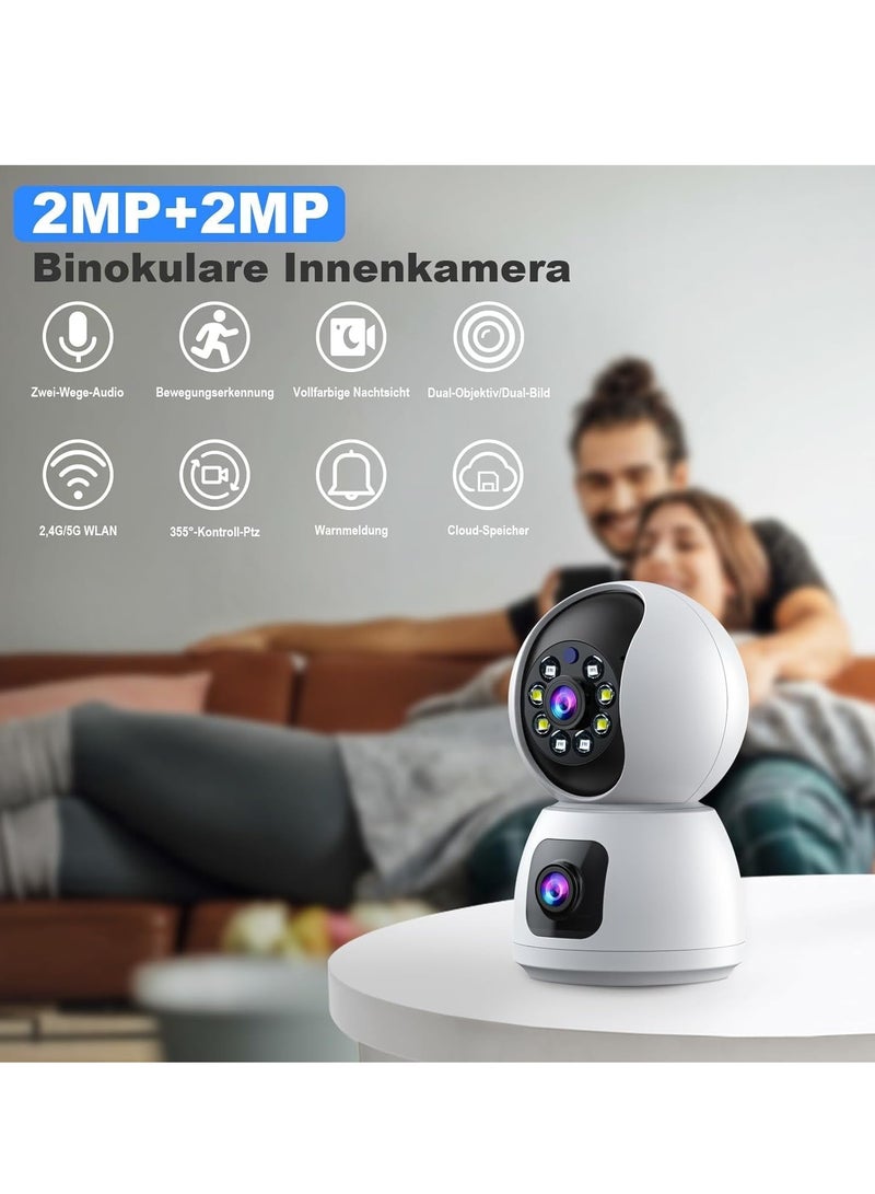 ELTRAZONE 4MP Dual-Lens 360° Smart Security Camera – WiFi Wireless, Motion Tracking, Dual-Screen Display, Audio & Real-Time Alerts – Perfect for Home, Office, & Business Surveillance  - Image 3