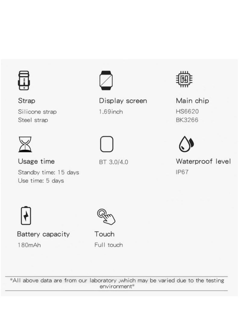 Y13 Multifunctional Smart Watch with 1.7 Inch Full Touch Screen IP67 Waterproof Design Real-Time Heart Rate Monitoring and Sleep Tracking  - Image 5