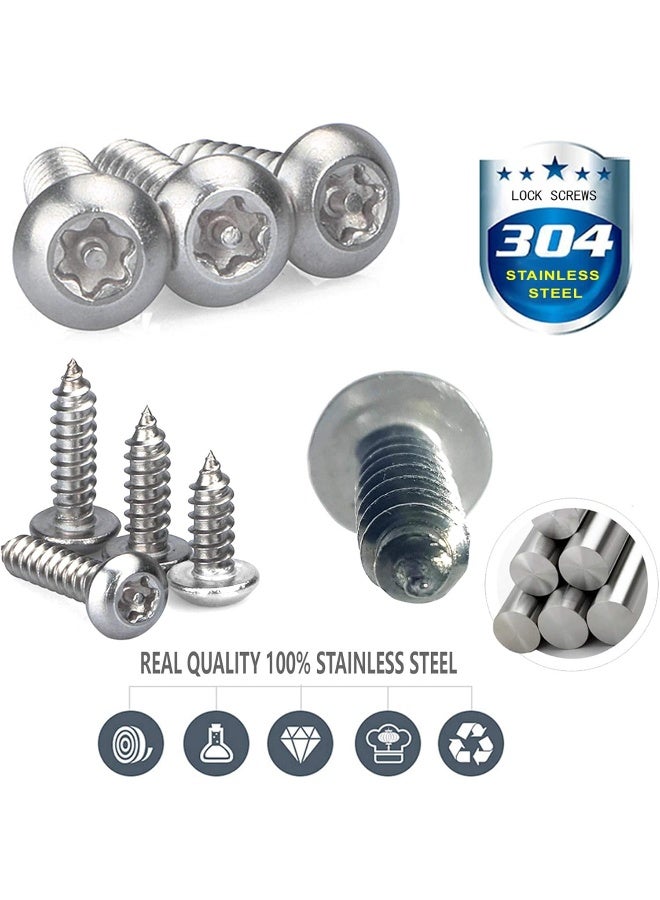 AOOTF Anti Theft License Plate Screws - Stainless Steel License Plate Frame Screws Tamper Resistant Fasteners - Image 2