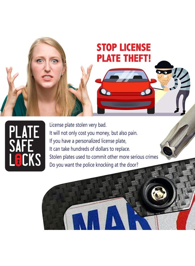 AOOTF Anti Theft License Plate Screws - Stainless Steel License Plate Frame Screws Tamper Resistant Fasteners - Image 3