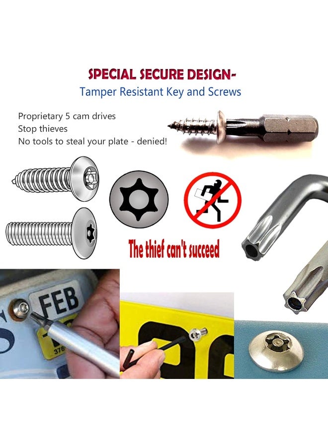 AOOTF Anti Theft License Plate Screws - Stainless Steel License Plate Frame Screws Tamper Resistant Fasteners - Image 5