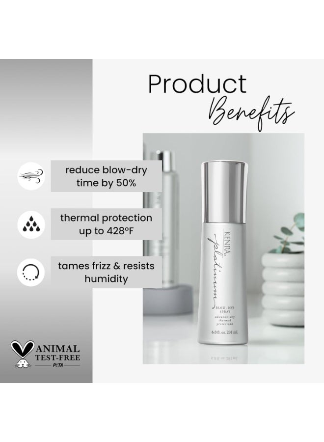 Kenra Platinum Blow-Dry Spray | Time-Saving Heat Protectant | Detangles, Smooths, and Softens | Eliminates Frizz & Resists Humidity | Medium To Coarse Hair | 3.4 fl. oz - Image 4