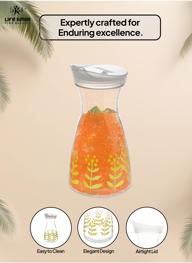 Life Smile - LIFE SMILE BPA-Free Shatterproof Acrylic Water Bottle with Durable Leakproof Lid - Perfect Juice Pitcher for Water, Iced Tea, Beverages, and Cold Brew(450 ML) - Image 1