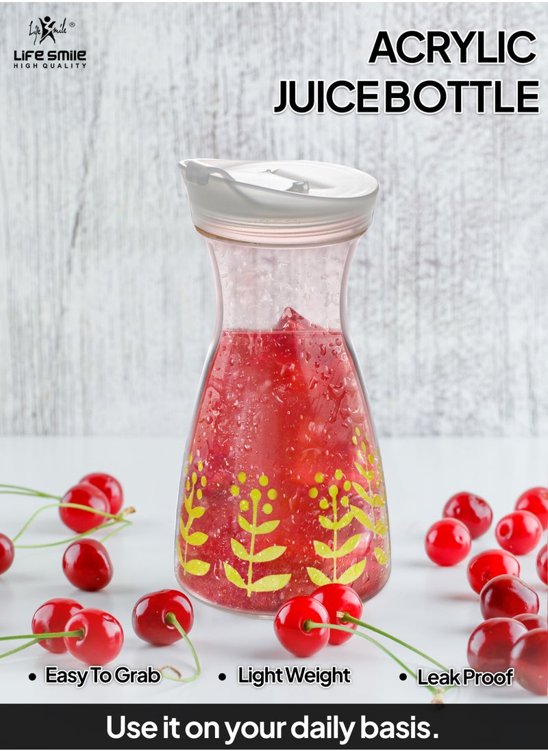 Life Smile - LIFE SMILE BPA-Free Shatterproof Acrylic Water Bottle with Durable Leakproof Lid - Perfect Juice Pitcher for Water, Iced Tea, Beverages, and Cold Brew(450 ML) - Image 1