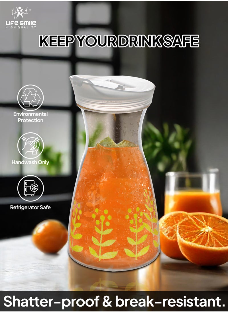 Life Smile - LIFE SMILE BPA-Free Shatterproof Acrylic Water Bottle with Durable Leakproof Lid - Perfect Juice Pitcher for Water, Iced Tea, Beverages, and Cold Brew(450 ML) - Image 1