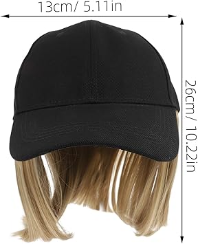 Lurrose Baseball Cap Wig Hair Extensions Adjustable Womens Hat with Synthetic Wig Attached - Image 2