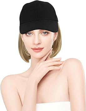 Lurrose Baseball Cap Wig Hair Extensions Adjustable Womens Hat with Synthetic Wig Attached - Image 4