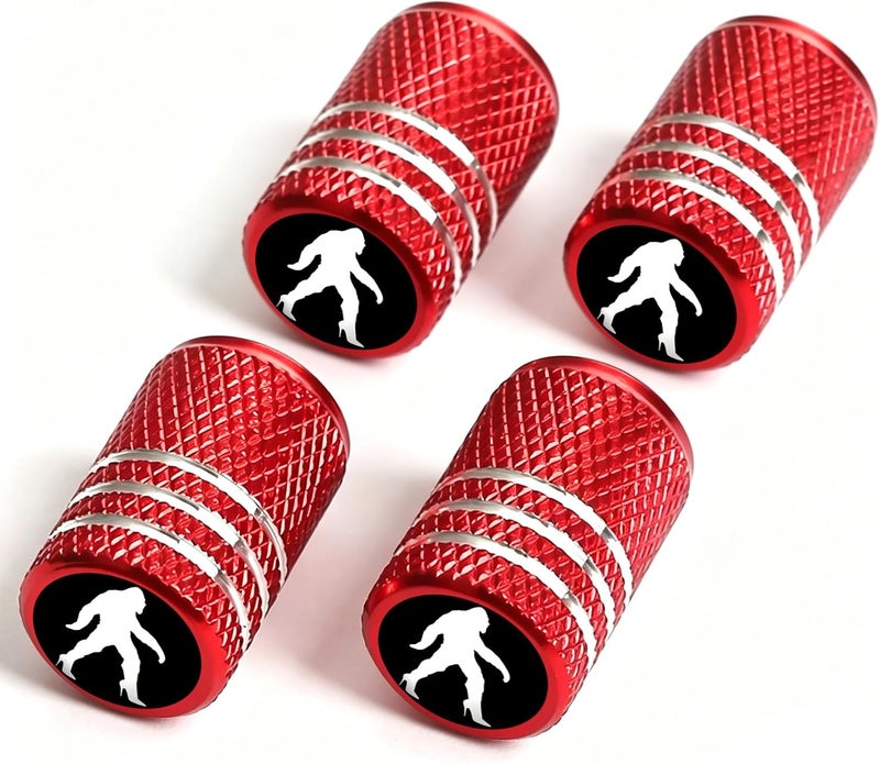 DoYoMo 4pcs Red Valve Stem Caps High Heel Bigfoot Tire Air Caps Aluminum Car Valve Stem Cover Cover for Auto Truck Bicycle Corrosion Proof Universal Cars Accessories High Heel Bigfoot Gifts for Women Men - Image 1