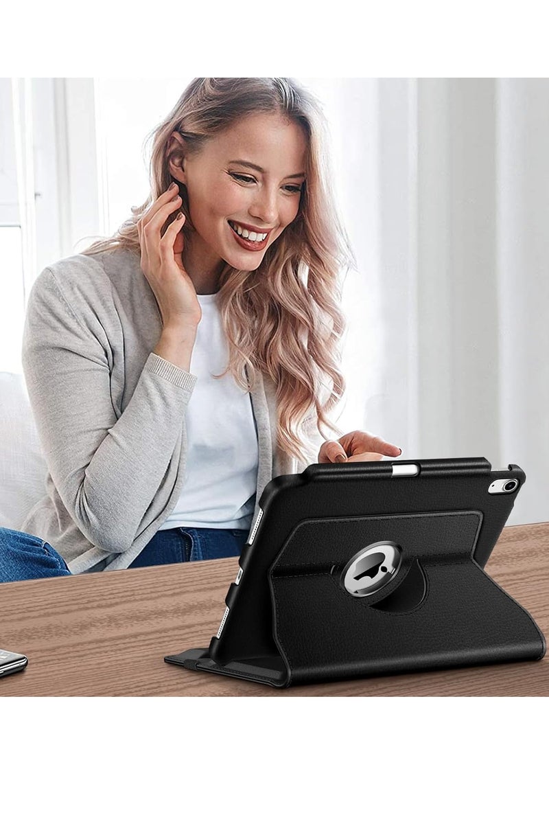 DUSALA 360° Rotating Case for iPad (A16) 11th Generation (2025) iPad 10th Generation 10.9 Inch (2022) [Built-in Pencil Holder] 360 Degree Rotating Protective Stand Cover- Black - Image 5