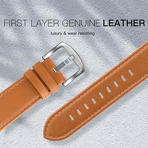 EDIMENS Leather Bands Compatible with Apple Watch 49mm 45mm 42mm 44mm Band Men Women, Vintage Genuine Leather Wristband Replacement Band Compatible for Apple Watch iwatch Series 9 8 7 6 5 4 3 2 1 SE2 - Image 3