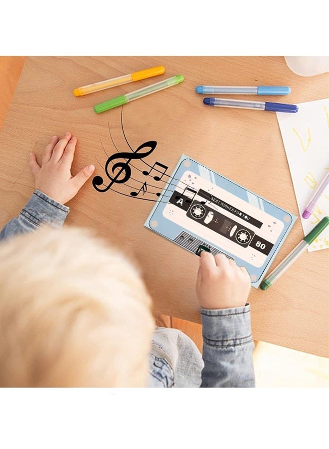 Wffo Voice Greeting Card – 60 Second Recordable Audio Card with Playback – Retro Cassette Talking Sound Card – Personalized Voice Message Greeting for Birthday, Wedding, Anniversary, Special Occasions – Blue - Image 4