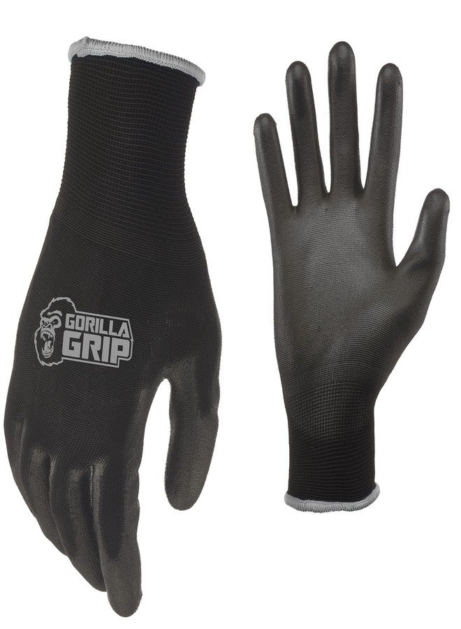 grease monkey Gorilla Grip Work Gloves, Never Slip Maximum Grip All-Purpose, Gloves for Men, Superior in Wet, Dry, Oily Conditions, Polymer Palm, Extra Large Size, 1 Pair, Black/Blue| 25054-26 - Image 1