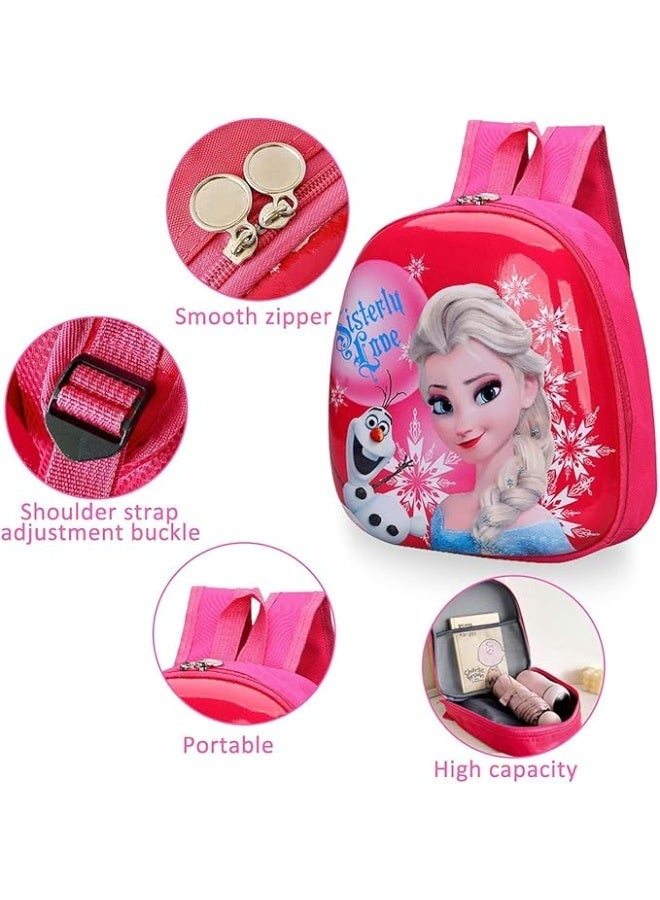 Frozen Dinnerware Frozen-themed backpack for kids featuring Elsa and Anna cartoon characters, perfect for school girls in a sparkly princess style. - Image 3