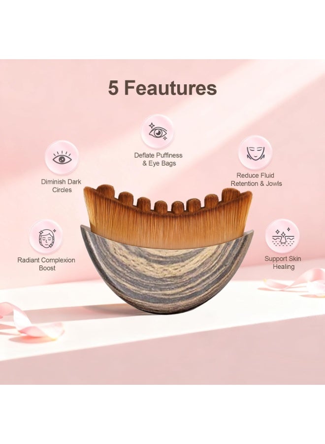 ATRJSZ 2 PCS Lymphatic Contour Face Brush, Manual Lymphatic Drainage Massager, Natural Makeup Brushes with Durable Soft Bristles, Hypoallergenic Ergonomic Facial Cleansing Brush for Sculpting - Image 5