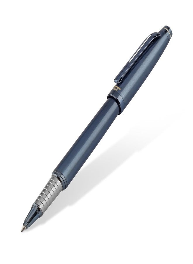 Oliver Corbet Matte Blueberry Roller Pen – Premium Brass Body, Ergonomic Grip, Schmidt 0.6 mm German Refill, Precision Cap Locking, Luxury Gift Box - Image 2