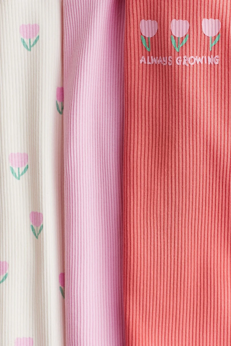 H&M 3-pack frill-trimmed jersey tops