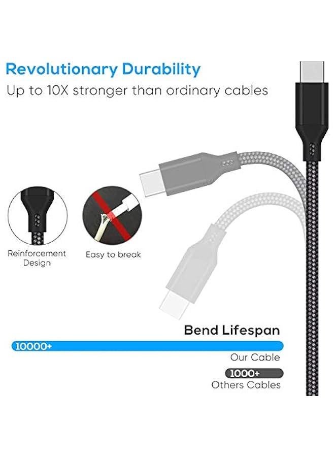 10FT Charger Charging Cable for PS5 and Xbox Series X/S Controller, Switch Pro Controller, Replacement USB Charging Cord Nylon Braided, Fast Charging Type-C Ports, Accessories for Playstation 5, Xbo - Image 4