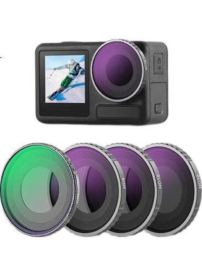 نيوير فلتر كاميرا الحركة Neewer Dji Action 4/5 Pro، ملحق تصوير Nd16، فلتر كثافة محايدة، فلتر كثافة محايدة Action 3/4 Nd8/16/32، فلتر كثافة محايدة - Image 1