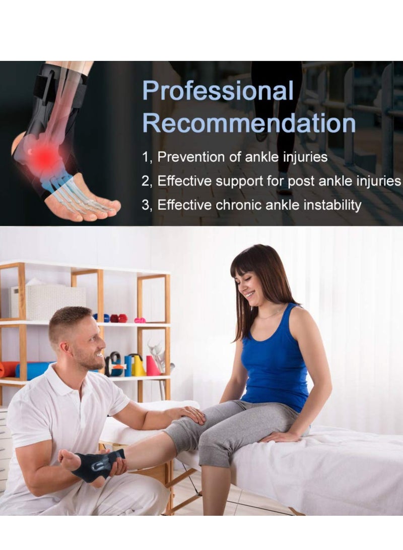 KASTWAVE دعامة الكاحل، دعامة دعم الكاحل لالتواء الكاحل، دعامة الكاحل للرجال والنساء، دعامة دعم الكاحل الملتوية لكرة السلة وكرة القدم الطائرة - مقاس L - Image 2