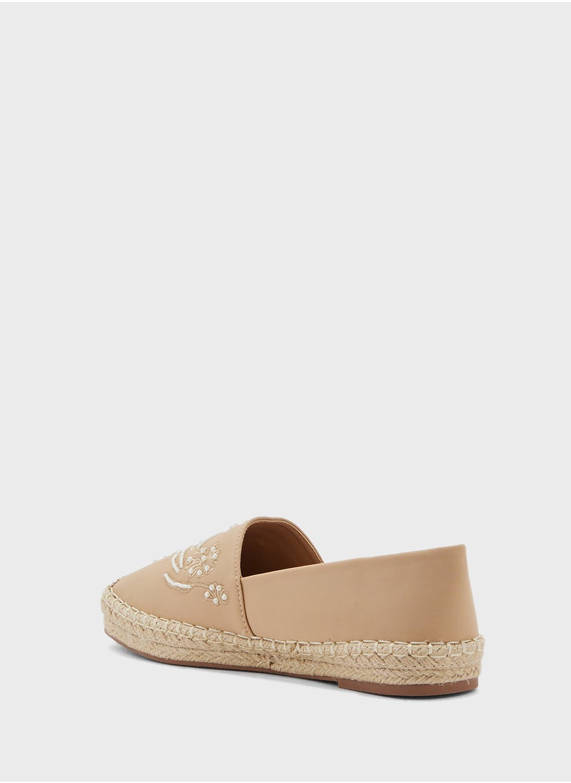 ELLA Pearl Floral Embroidered Espadrille  - Image 2