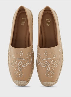 ELLA Pearl Floral Embroidered Espadrille  - Image 4
