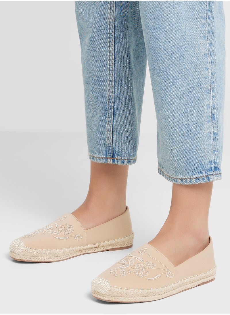 ELLA Pearl Floral Embroidered Espadrille  - Image 5