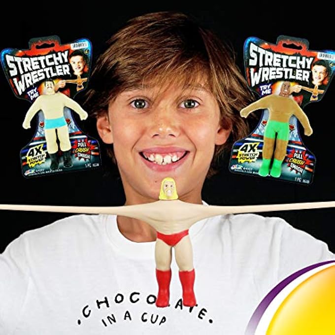 Ja-Ru Super Stretchy Wrestlers (3 Wrestlers) Classic Retro Squishy Action Figure for Kids & Adults, Boys Toys. Wrestling Strong Man Stretch & Pull Stress Relief Fidget Toy. Party Favors. 4307-3p - Image 3