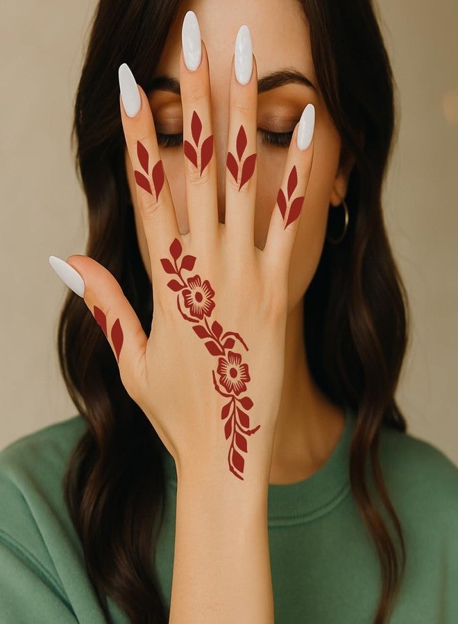 Komstec Beautiful Style Mehndi Stencil Sticker for Quick Application - Image 5