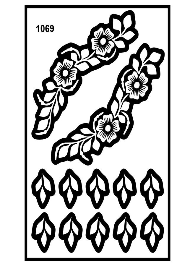 Komstec Beautiful Style Mehndi Stencil Sticker for Quick Application - Image 2