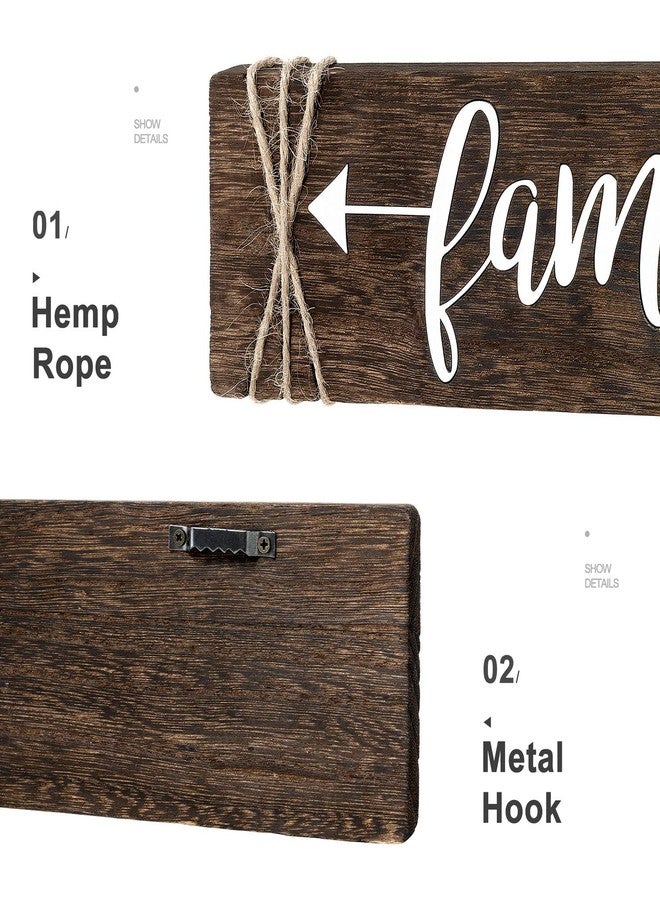 Dahey 3 Pieces Farmhouse Wall Decor Wood Sign Arrow Decor Love Family Home Quote Sign Rustic Wall Art Decoration for Entryway, Living Room, Bedroom, Bathroom, Gift for Mothers Day, 13"x 3", Brown - Image 4