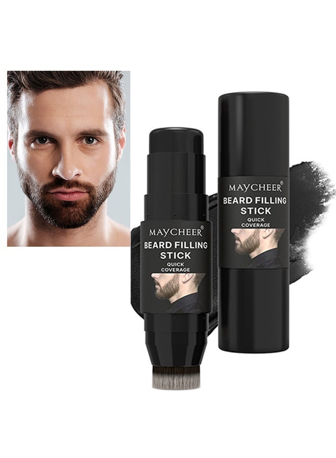 مايتشير عصا ملء الشعيرات 7.5 جرام، قلم شعر وملحق بفرشاة، مكياج شعر الشمع متعدد الاستخدامات مقاوم للماء ودائم للرجال (01# أسود) - Image 1