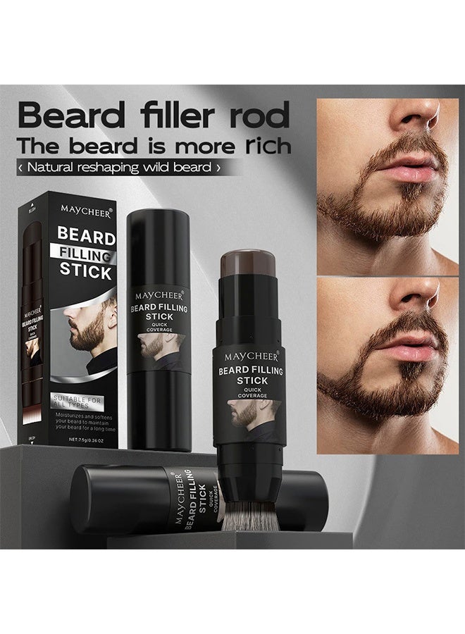 مايتشير عصا ملء الشعيرات 7.5 جرام، قلم شعر وملحق بفرشاة، مكياج شعر الشمع متعدد الاستخدامات مقاوم للماء ودائم للرجال (01# أسود) - Image 5