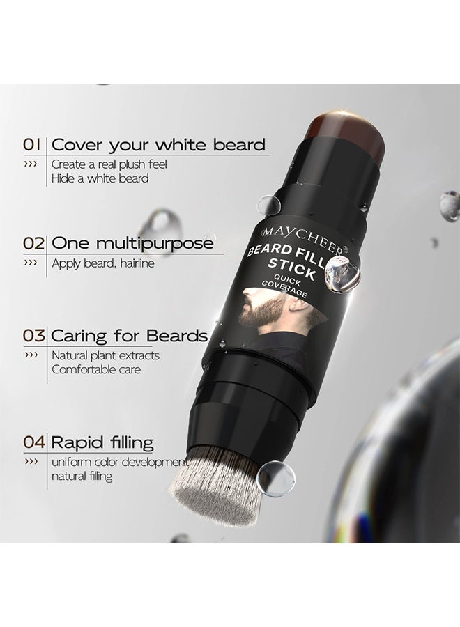 مايتشير عصا ملء الشعيرات 7.5 جرام، قلم شعر وملحق بفرشاة، مكياج شعر الشمع متعدد الاستخدامات مقاوم للماء ودائم للرجال (01# أسود) - Image 2