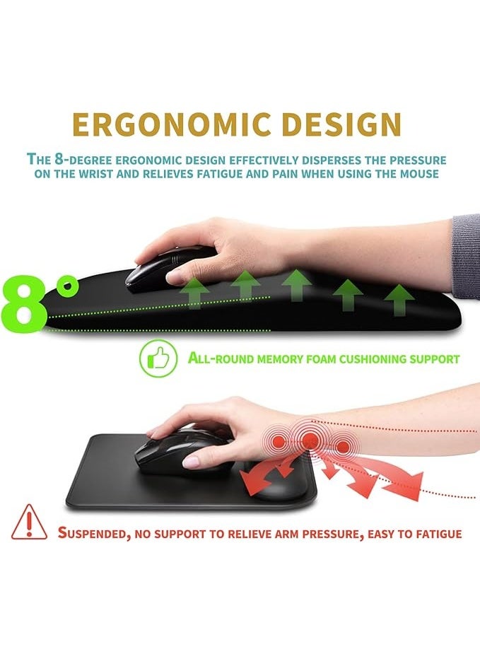 Ergonomic Mouse Pad Wrist Support with Massage Design Wrist Rest Pain Relief Mousepad with Memory Foam Non-Slip PU Base Mouse Pads for Wireless Mouse and Desk - Image 5