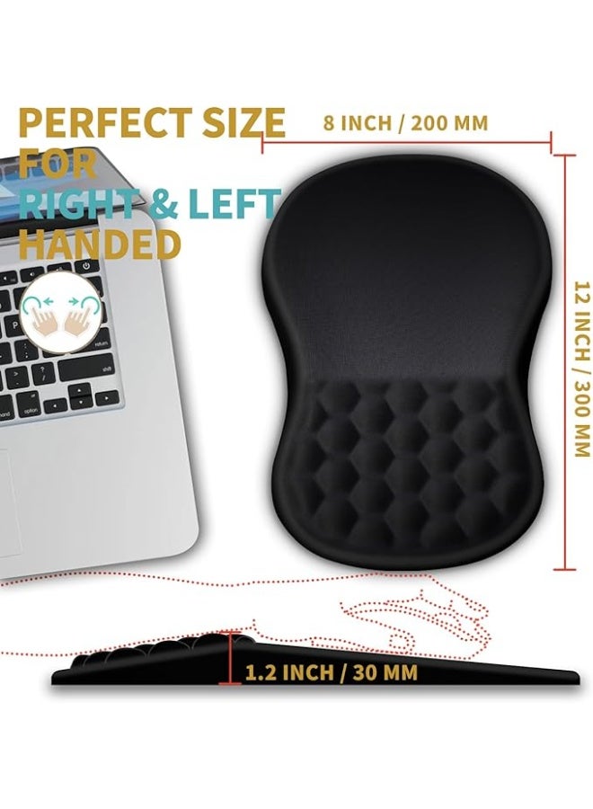 Ergonomic Mouse Pad Wrist Support with Massage Design Wrist Rest Pain Relief Mousepad with Memory Foam Non-Slip PU Base Mouse Pads for Wireless Mouse and Desk - Image 4
