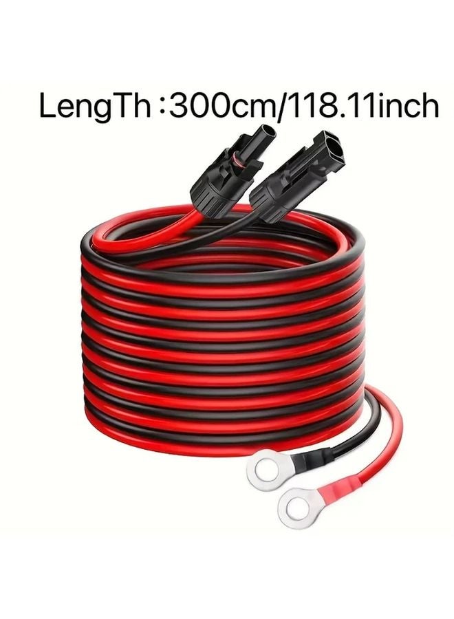 3m 14AWG MC4 Extension Cable Female Male Connector O Ring Terminal - Image 3